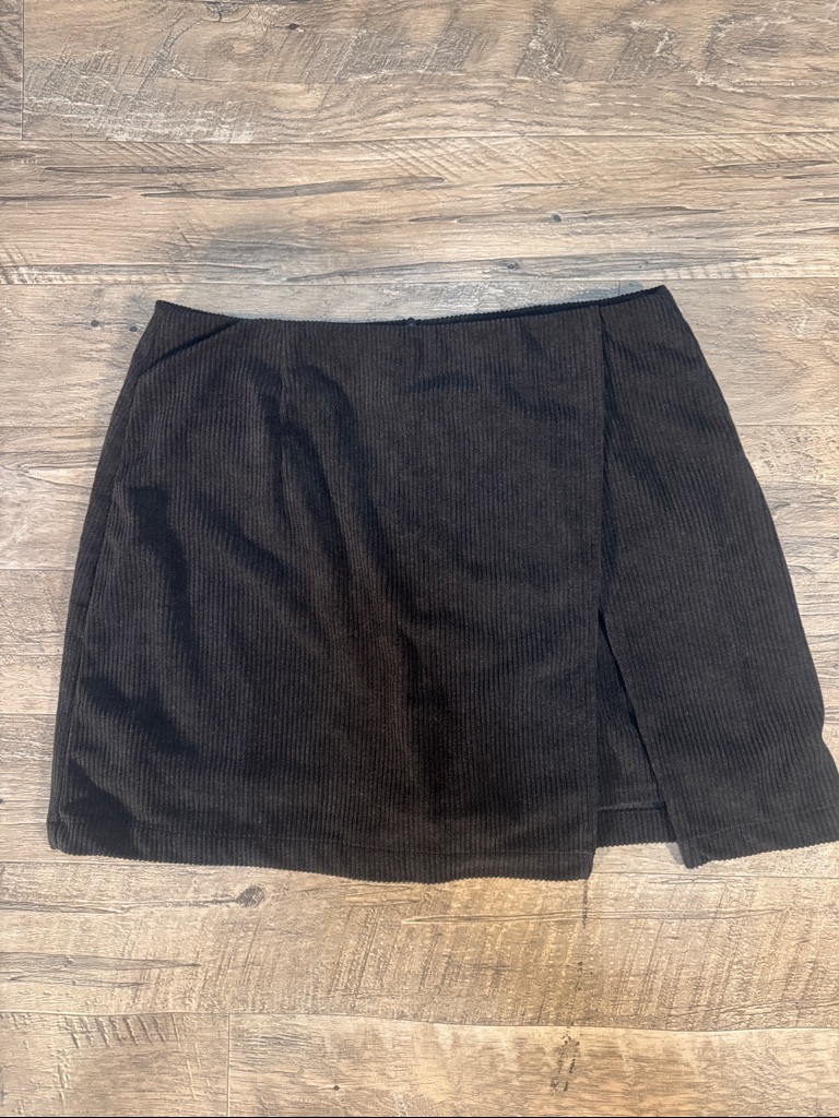 Halara Black Corduroy Mini Skirt With Side Slit